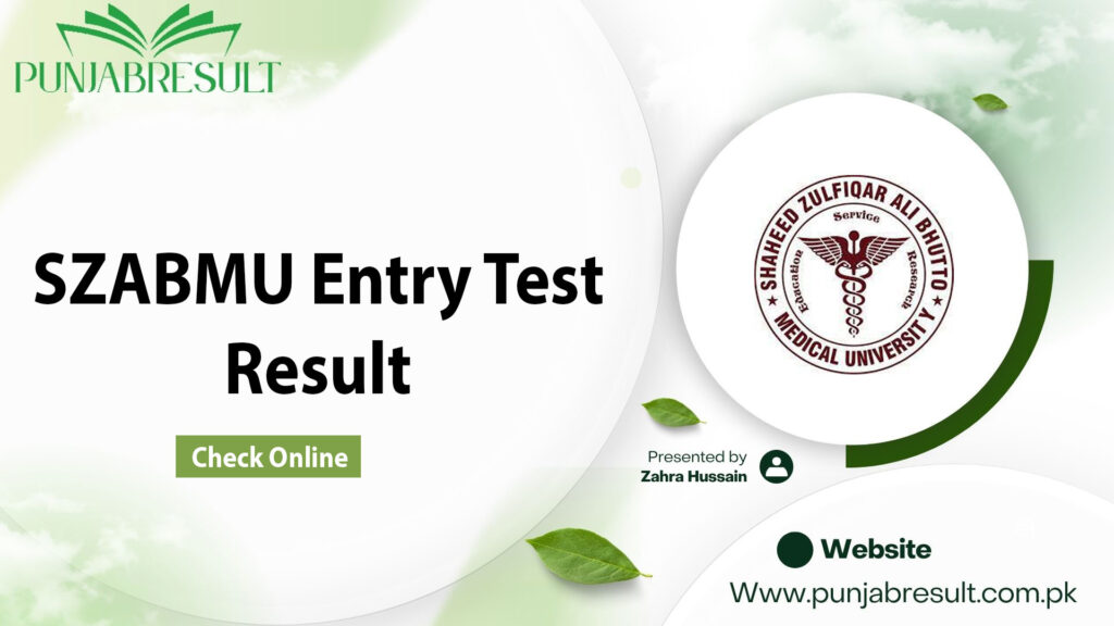 SZABMU Entry Test Result