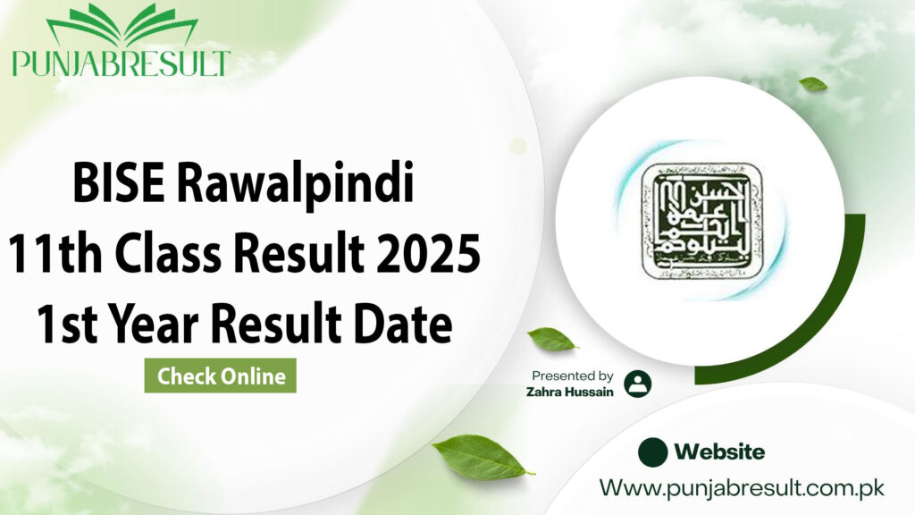 BISE Rawalpindi 11th Class Result 2025 1st Year Result Date